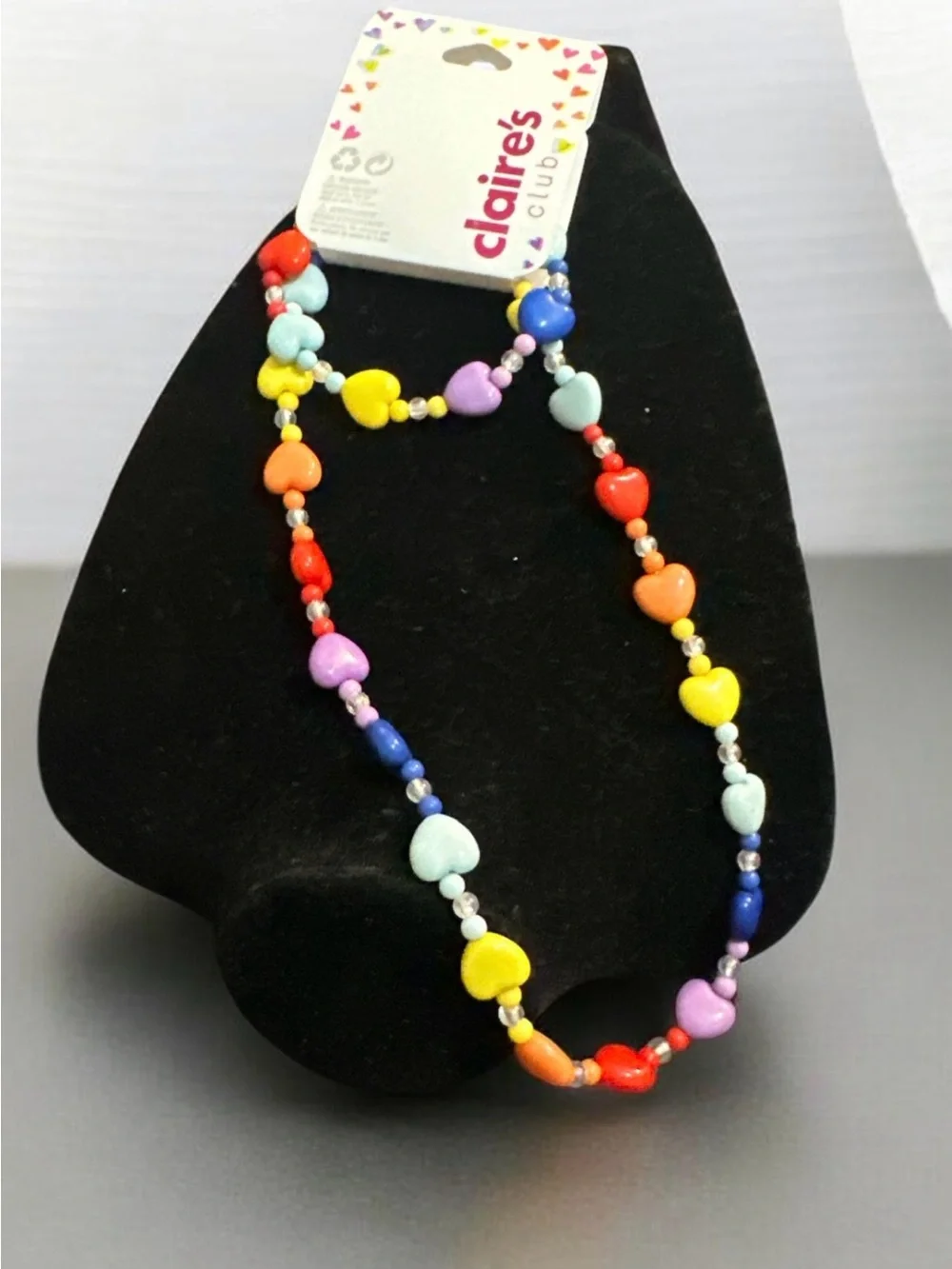 Claire's Rainbow Heart Bead Necklace - Multicolor 1073